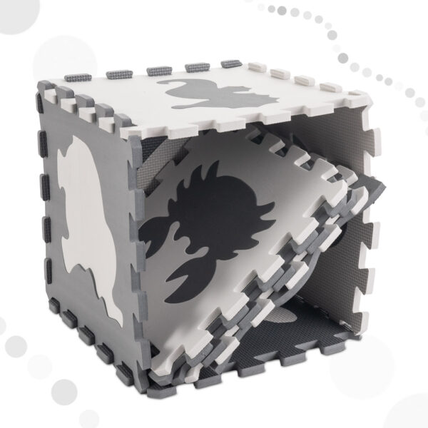 Puzzle piankowe mata dla dzieci 9 el czarny ecru