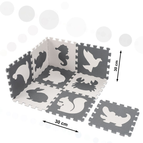 Puzzle piankowe mata dla dzieci 9 el czarny ecru