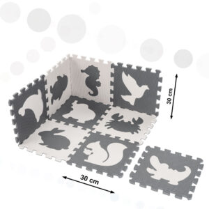 Puzzle piankowe mata dla dzieci 9 el czarny ecru 85cm x 85cm x 1cm