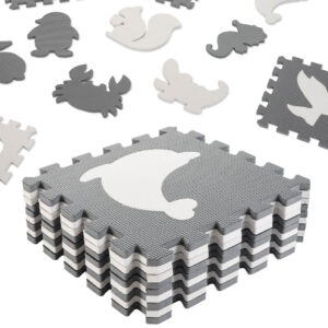 Puzzle piankowe mata dla dzieci 9 el czarny ecru 85cm x 85cm x 1cm