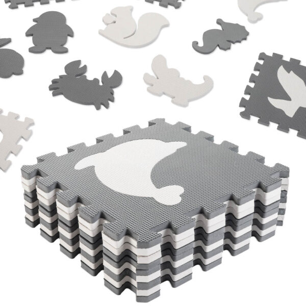 Puzzle piankowe mata dla dzieci 9 el czarny ecru 85cm x 85cm x 1cm