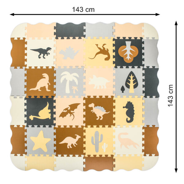 Puzzle piankowe mata kojec 36el dinozaury 143cm x 143cm x1cm