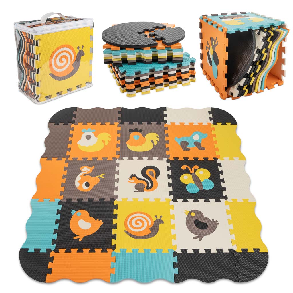 Puzzle piankowe mata kojec dla dzieci 25el kolorowe 114cm x 114cm x 1cm