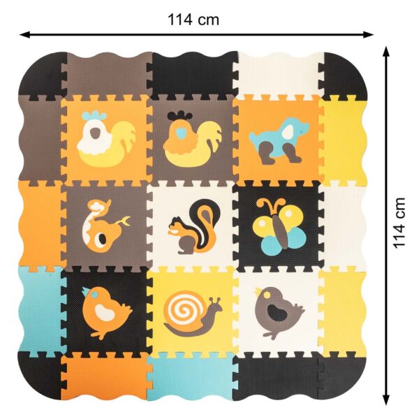 Puzzle piankowe mata kojec dla dzieci 25el kolorowe 114cm x 114cm x 1cm
