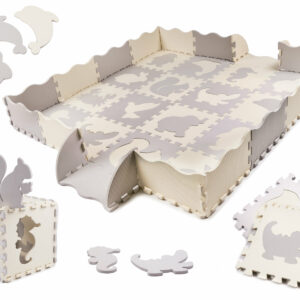Puzzle piankowe mata kojec dla dzieci 36el szaro ecru