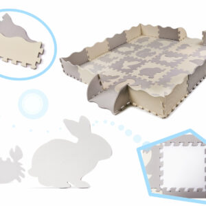 KX6269 Puzzle piankowe mata kojec dla dzieci 36el szaro ecru