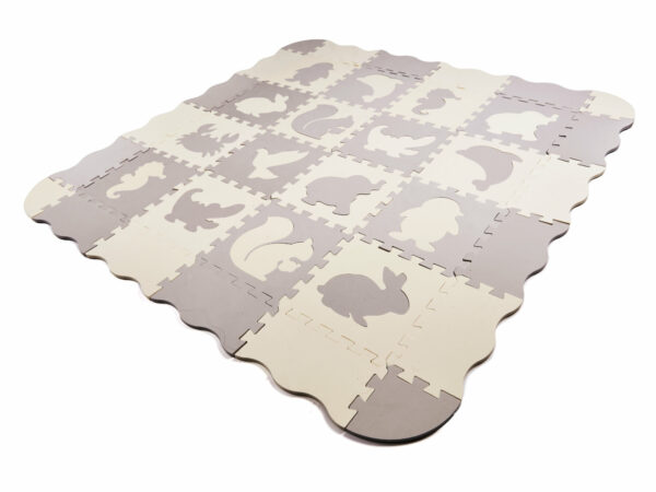 KX6269 Puzzle piankowe mata kojec dla dzieci 36el szaro ecru