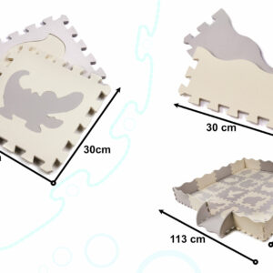 KX6269 Puzzle piankowe mata kojec dla dzieci 36el szaro ecru