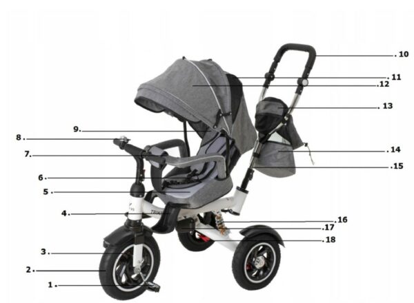 Rowerek Trojkolowy Trike Fix V3 szary