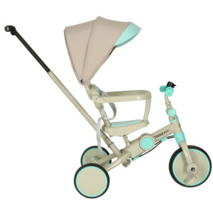 Rowerek trojkolowy TRIKE FIX V4 niebiesko szary z daszkiem