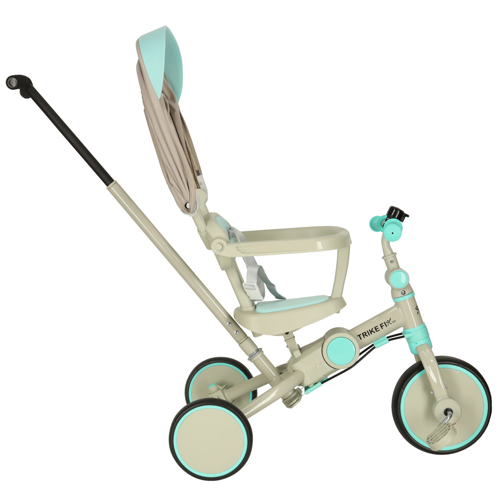 Rowerek trojkolowy TRIKE FIX V4 niebiesko szary z daszkiem
