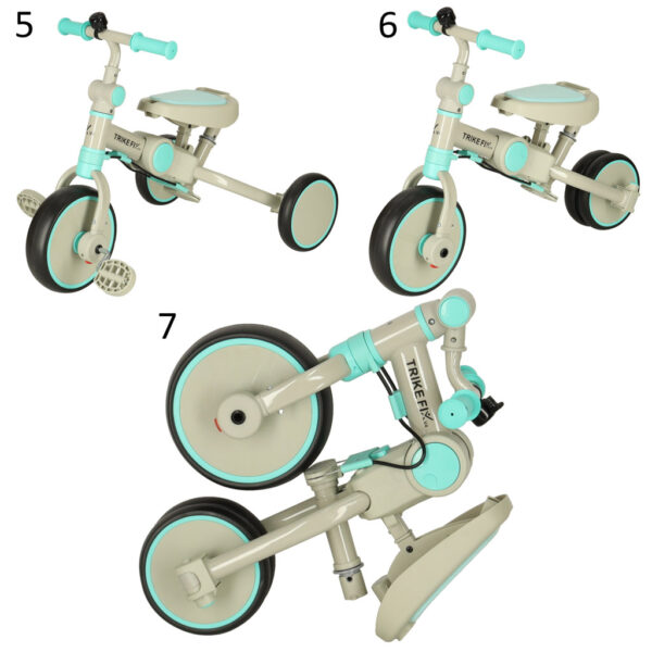 Rowerek trojkolowy TRIKE FIX V4 niebiesko szary z daszkiem