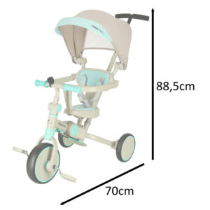 Rowerek trojkolowy TRIKE FIX V4 niebiesko szary z daszkiem