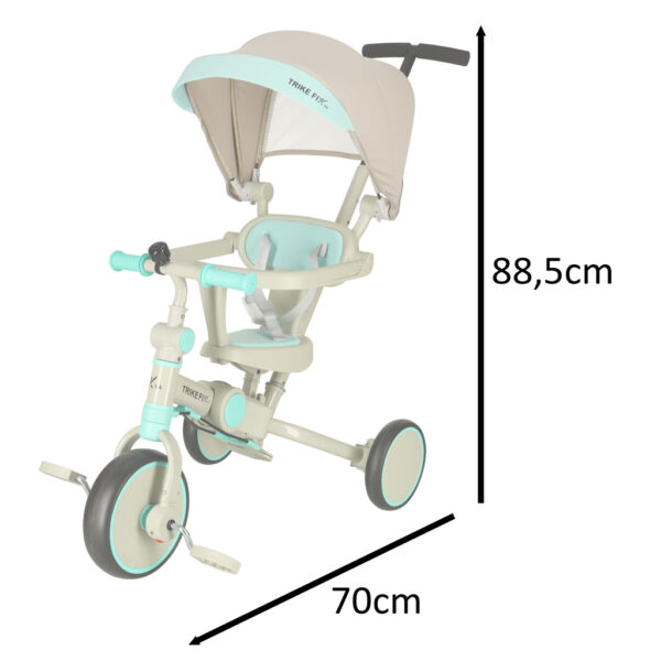 Rowerek trojkolowy TRIKE FIX V4 niebiesko szary z daszkiem