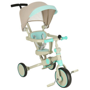 Rowerek trojkolowy TRIKE FIX V4 niebiesko szary z daszkiem