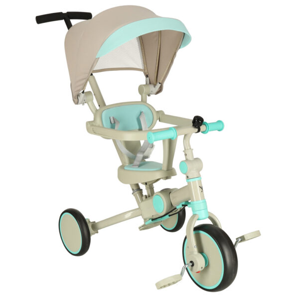 Rowerek trojkolowy TRIKE FIX V4 niebiesko szary z daszkiem