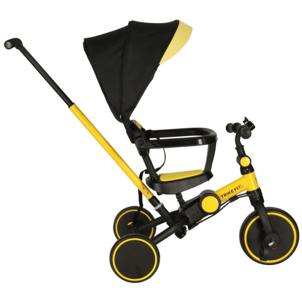Rowerek trojkolowy TRIKE FIX V4 zolto czarny z daszkiem Rowerek trojkolowy TRIKE FIX V4 zolto czarny z daszkiem