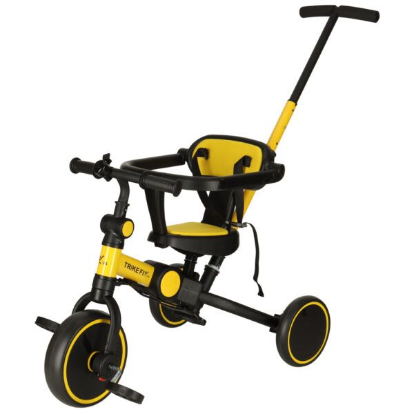 Rowerek trojkolowy TRIKE FIX V4 zolto czarny z daszkiem