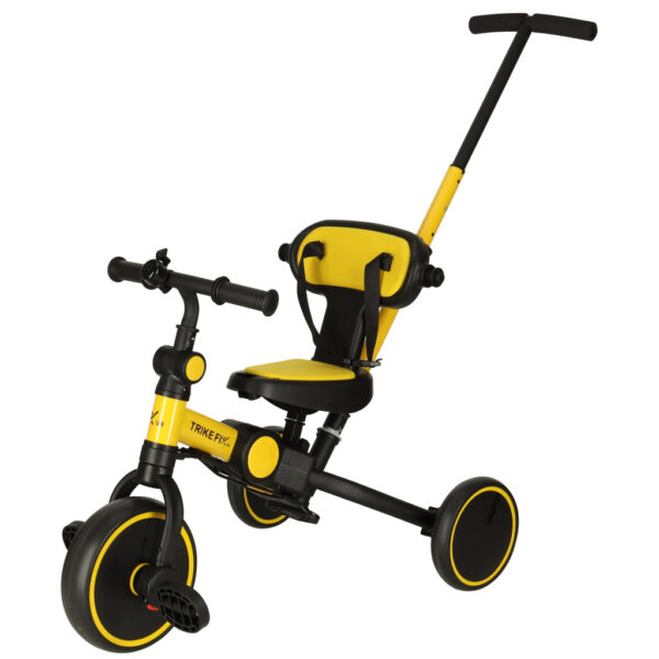 Rowerek trojkolowy TRIKE FIX V4 zolto czarny z daszkiem
