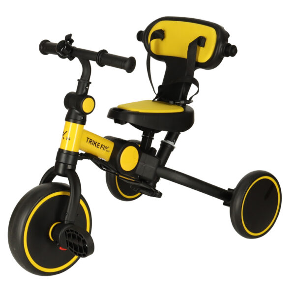 Rowerek trojkolowy TRIKE FIX V4 zolto czarny z daszkiem