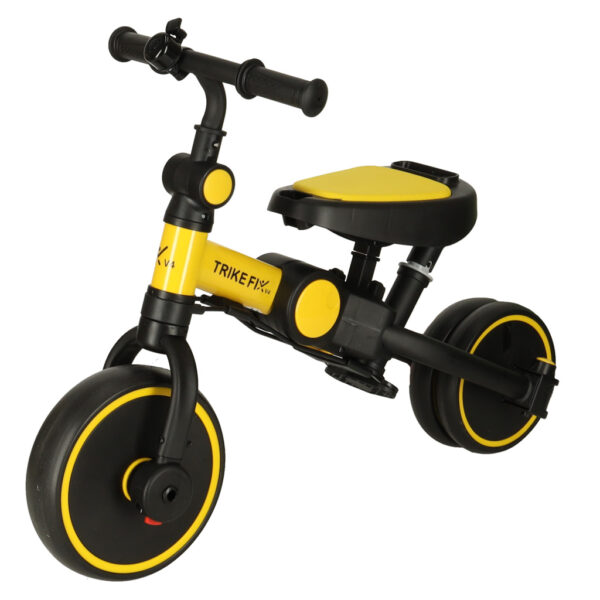 Rowerek trojkolowy TRIKE FIX V4 zolto czarny z daszkiem