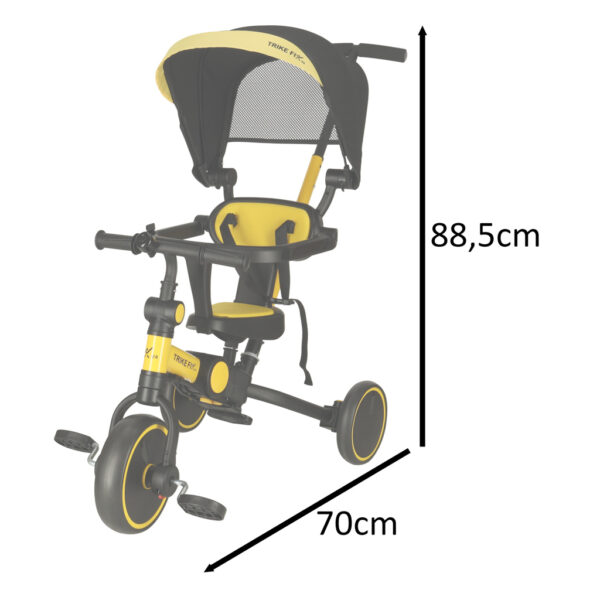 Rowerek trojkolowy TRIKE FIX V4 zolto czarny z daszkiem