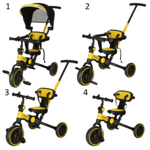 Rowerek trojkolowy TRIKE FIX V4 zolto czarny z daszkiem