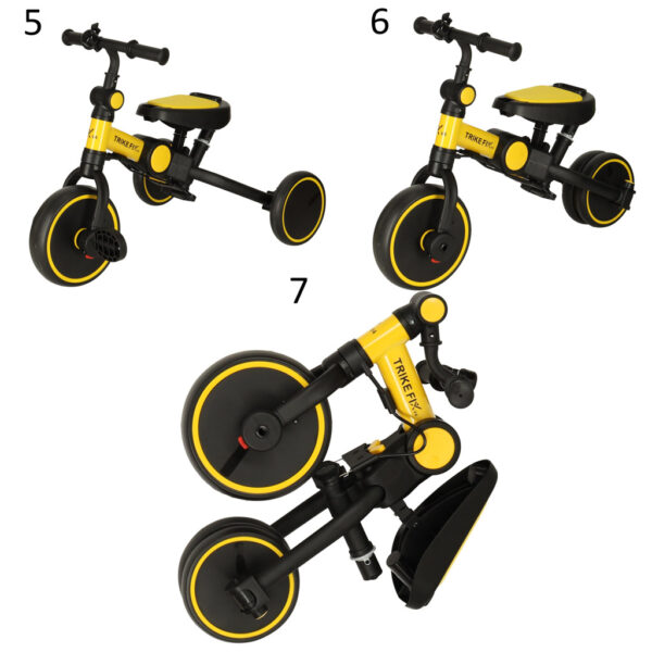 Rowerek trojkolowy TRIKE FIX V4 zolto czarny z daszkiem