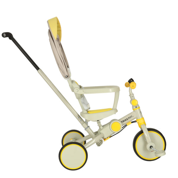 Rowerek trojkolowy TRIKE FIX V4 zolto szary z daszkiem