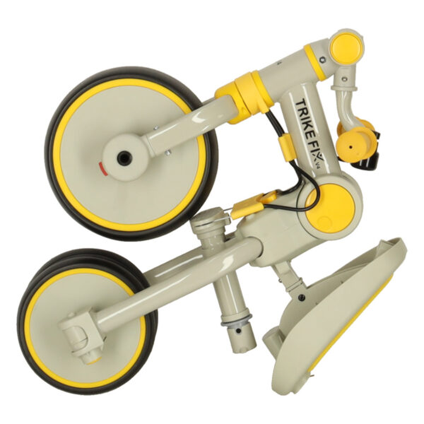 Rowerek trojkolowy TRIKE FIX V4 zolto szary z daszkiem