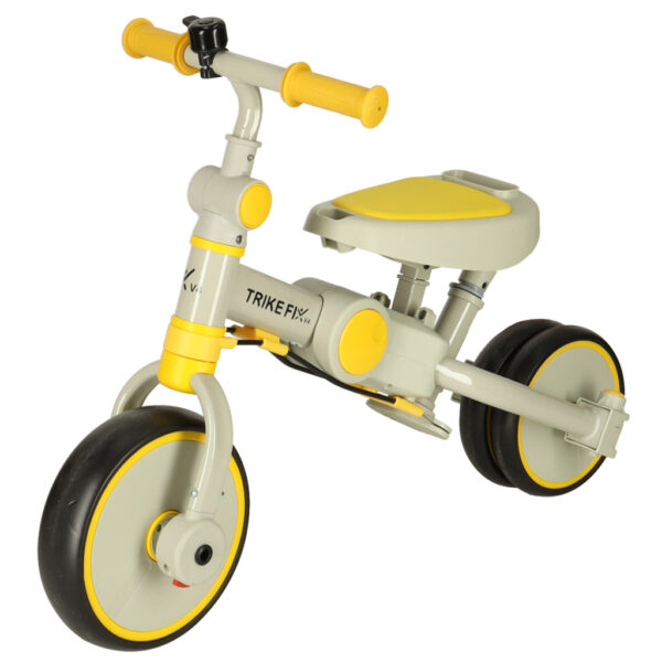 Rowerek trojkolowy TRIKE FIX V4 zolto szary z daszkiem