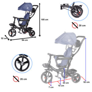 KX6200 1 Rowerek trójkołowy Trike Fix Lite granatowy