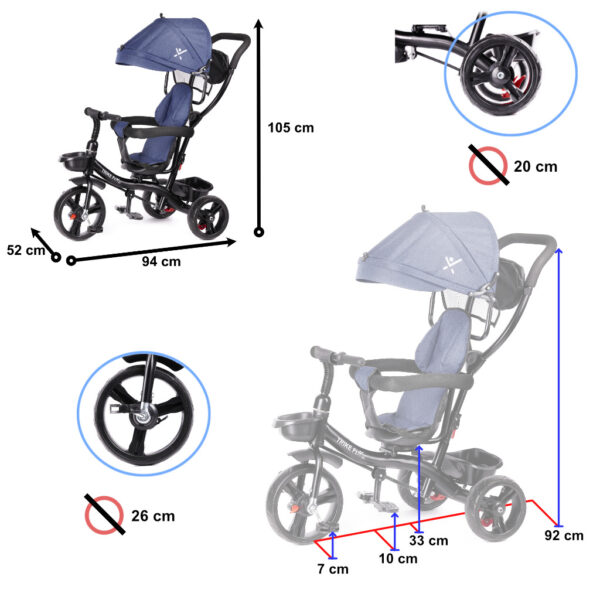 KX6200 1 Rowerek trójkołowy Trike Fix Lite granatowy