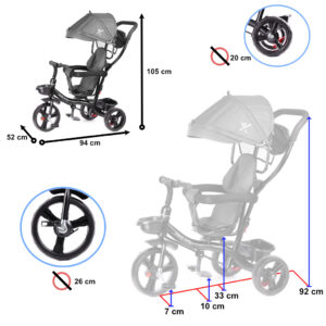 Rowerek trojkolowy Trike Fix Lite szary