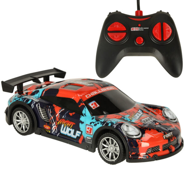 Samochod RC sportowy niebiesko czerwony Samochod RC sportowy niebiesko czerwony