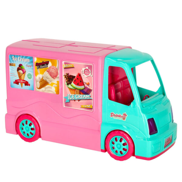Samochod dla lalek kamper food truck zestaw 21 el