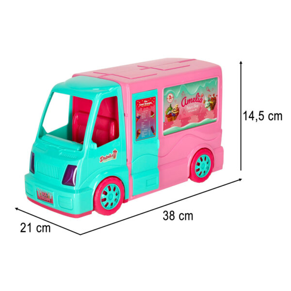 Samochod dla lalek kamper food truck zestaw 21 el