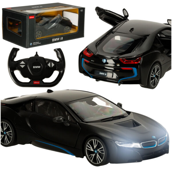 Rastar 71010 BMW i8 1 14-dverové auto na diaľkové ovládanie, čierne Rastar 71010 BMW i8 1 14-dverové auto na diaľkové ovládanie, čierne