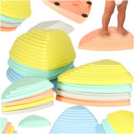 Sciezka sensoryczna kamienie rzeczne do treningu rownowagi podloga to lawa gra 11 elementow pastelowa