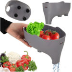 Sitko do zlewu durszlak ociekacz miska z lejkiem organizer kuchenny slonik