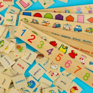 Sorter drewniany ukladanka logiczna dopasuj obrazki