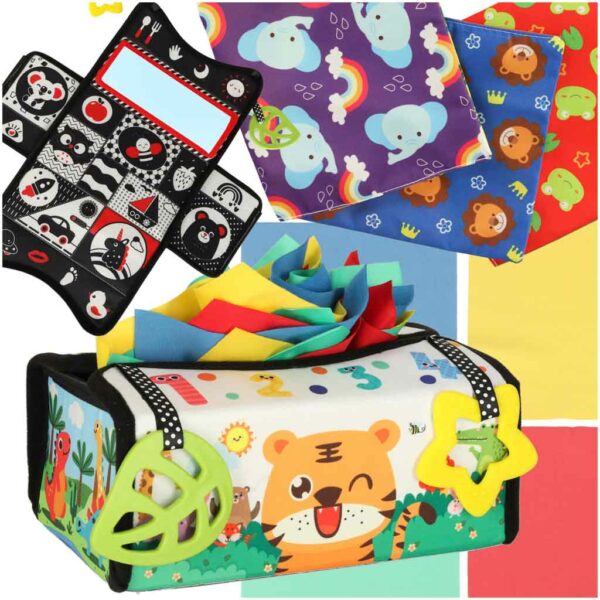 Sorter pudelko z chusteczkami sensoryczne montessori mata 2w1 Sorter pudelko z chusteczkami sensoryczne montessori mata 2w1