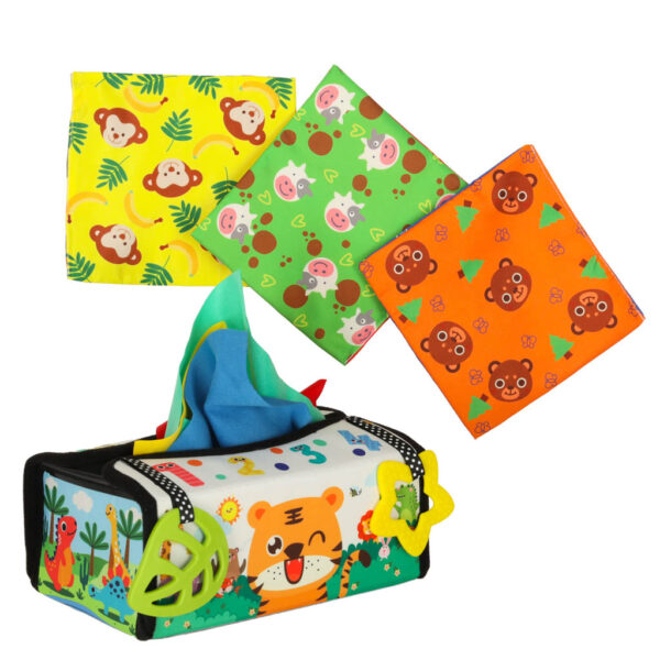 Sorter pudelko z chusteczkami sensoryczne montessori mata 2w1