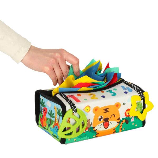 Sorter pudelko z chusteczkami sensoryczne montessori mata 2w1