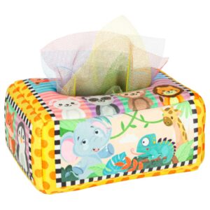 Sorter pudelko z chusteczkami sensoryczne montessori pluszowe cyfry litery