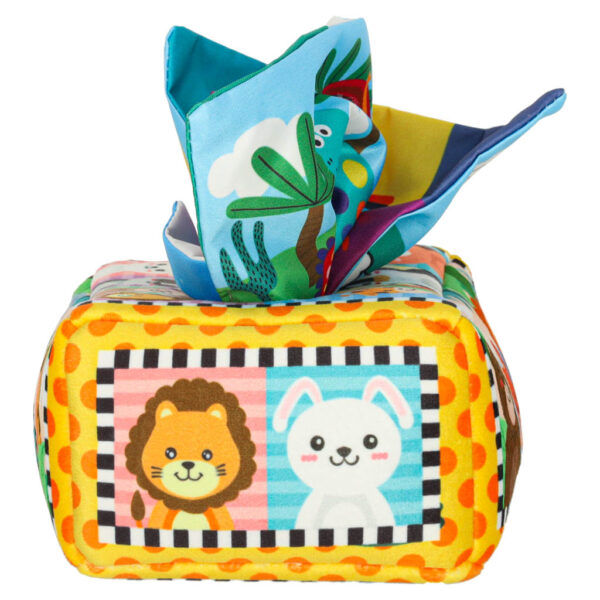 Sorter pudelko z chusteczkami sensoryczne montessori pluszowe cyfry litery