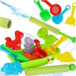 Statek lodka z akcesoriami foremkami do piasku wody foremki sikawka strzykawka 12el