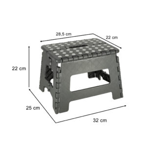 Stolek taboret skladany antyposlizgowy 22cm ciemny szary