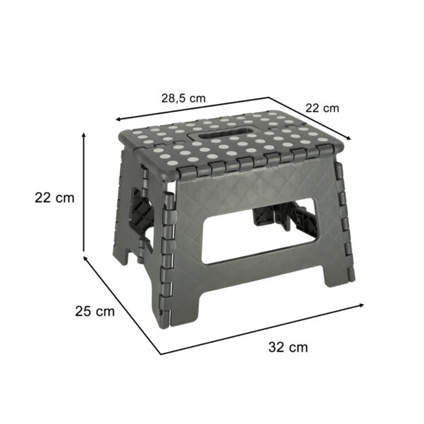 Stolek taboret skladany antyposlizgowy 22cm ciemny szary