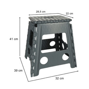 Stolek taboret skladany antyposlizgowy 39cm ciemny szary